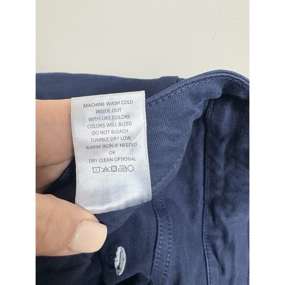 Mica Los Angeles Women’s Blue Khaki Wide Leg Crop Pants Size 30 X 26 High Rise - Picture 7 of 7